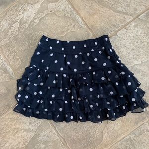 Abercrombie & Fitch Ruffled Polka Dot Skirt, Navy